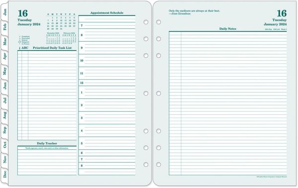 FranklinCovey Monarch Planner - 2024 Two Page Per Day Ring-Bound