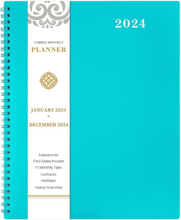 2024 Deluxe Monthly Planner/Calendar - Teal