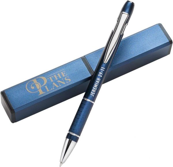 Stylish Classic Blue Pen and Matching Gift Case - Jeremiah 29:11 Bible Verse