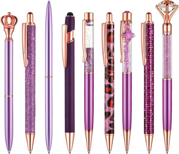 Elegant Collection 9-Piece Ballpoint Pens Set for Women