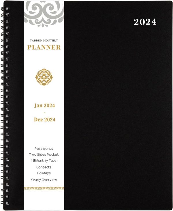 2024 Monthly Planner/Calendar - Artfan Black Edition