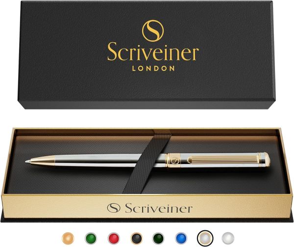 Scriveiner Silver Chrome Ballpoint Pen