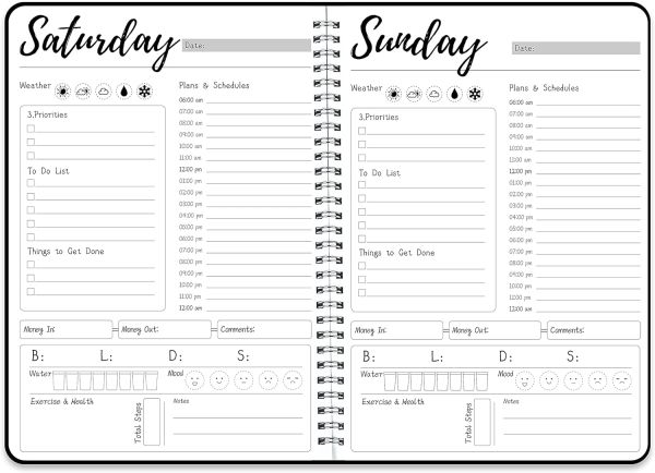 Flexible Work Planner - Daily & Weekly Spiral Planner