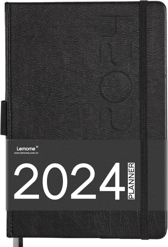 2024 Planner - Achieve Your Goals & Boost Productivity with the Stylish Black Planner