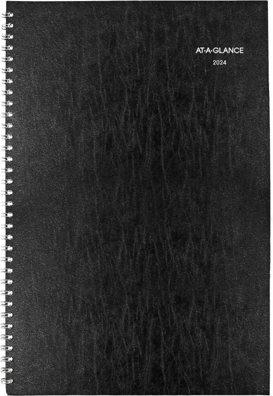 AT-A-GLANCE 2024 Monthly Planner, DayMinder, 8 x 12, Large, Black (SK20024)